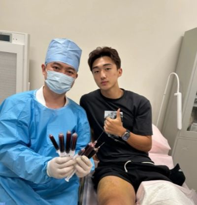 深圳新鹏城球员玄智健晒治疗照：从大腿抽了八管积液🤪