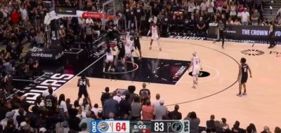 爆了！卡斯尔欧洲步抛投马刺轰出13-0 已经领先雷霆21分！
