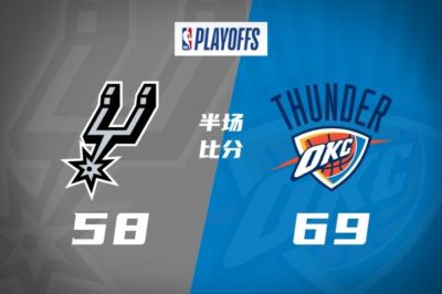 雷霆半场领先马刺11分！SGA19分 卡鲁索14分4助3断 尚帕尼17分