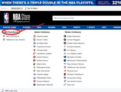 结果已被内定？NBA商店官网显示：总决赛对决双方是尼克斯vs雷霆