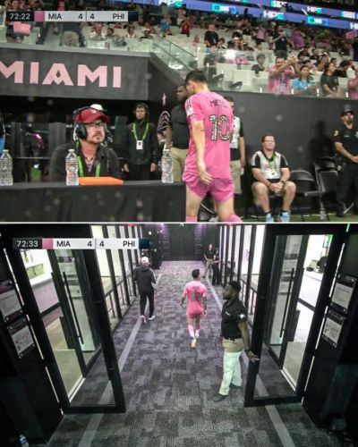 ESPN：梅西比赛中感觉自己腿筋不适，随即返回了更衣室
