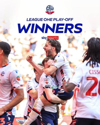 恭喜！博尔顿英甲决赛4-1大胜斯托克港，时隔7年重回英冠联赛！