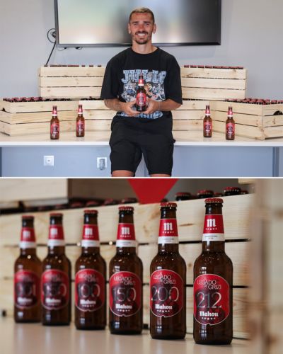 马竞送给格列兹曼212瓶啤酒，每一瓶啤酒代表着每一粒进球