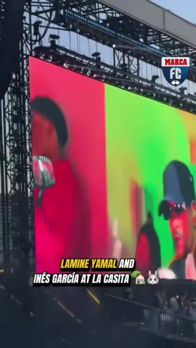 大方公开！亚马尔与新女友看Bad Bunny演唱会，贴身甜蜜互动