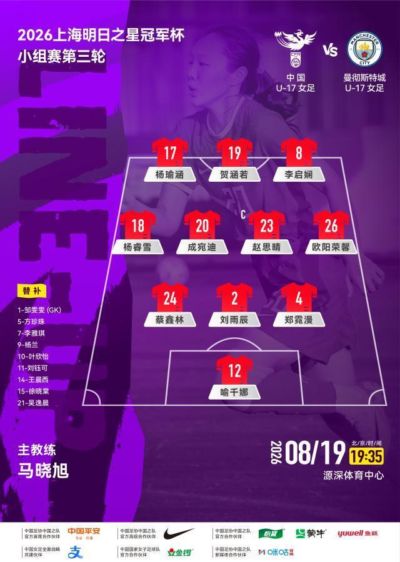 中国U17女足3比0完胜曼城 以小组第一晋级半决赛