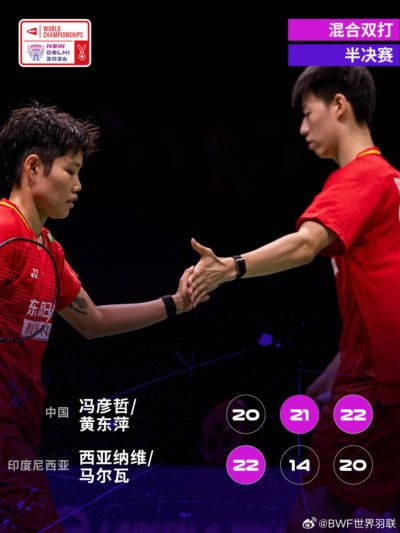 羽毛球世锦赛-凤凰组合2-1惊险逆转印尼组合 晋级混双决赛