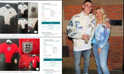 福登女友在二手平台出售英格兰世界杯球衣，标价70英镑