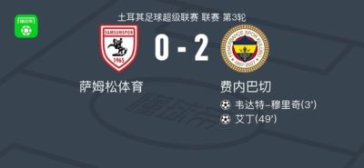费内巴切2-0萨姆松体育,韦达特-穆里奇建功,艾丁锁定胜局