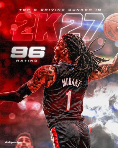莫兰特2K27运球扣篮能力值96！开拓者官方：劲爆扣篮马上就要来了