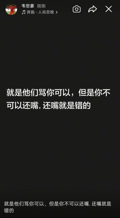 韦世豪：就是他们骂你可以，但是你不可以还嘴，还嘴就是错的