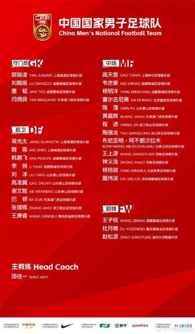 国足最新集训名单出炉，青岛西海岸17岁新星王庚睿入选