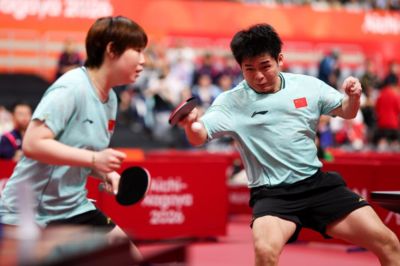 林诗栋/蒯曼3-0胜朝鲜组合晋级亚运会混双16强