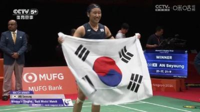 安洗莹2-0击败山口茜，成为亚运羽毛球女单首位卫冕冠军